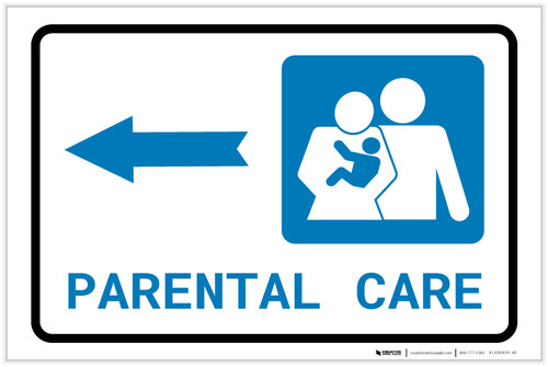 Parental Care Left Arrow with Icon Landscape - Label