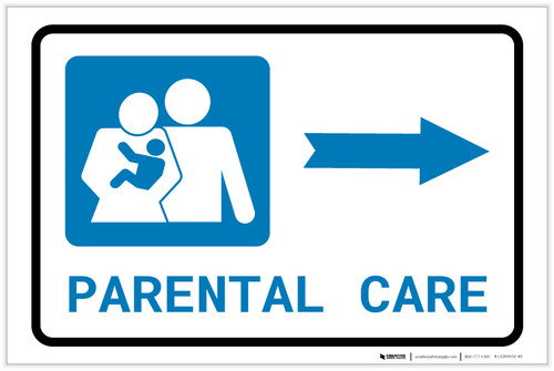 Parental Care Right Arrow with Icon Landscape - Label