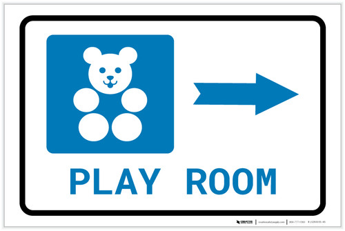 Play Room Right Arrow with Icon Landscape - Label