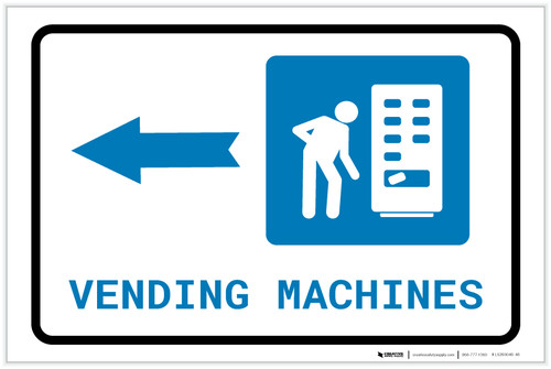 Vending Machines Left Arrow with Icon Landscape - Label