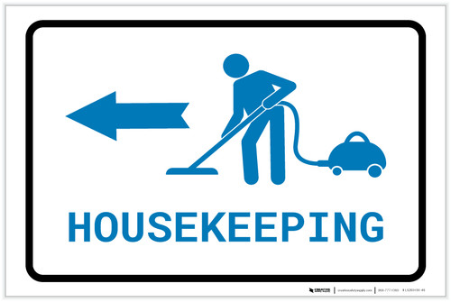 Housekeeping Left Arrow with Icon Landscape v2 - Label