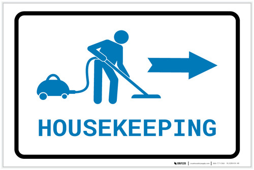 Housekeeping Right Arrow with Icon Landscape v2 - Label