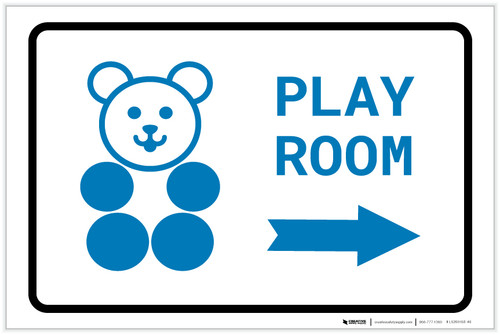 Play Room Right Arrow with Icon Landscape v2 - Label