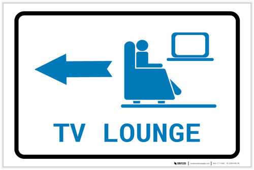 TV Lounge Left Arrow with Icon Landscape v2 - Label