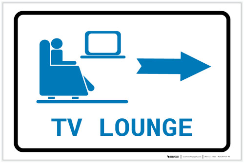TV Lounge Right Arrow with Icon Landscape v2 - Label