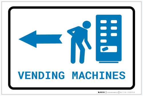 Vending Machines Left Arrow with Icon Landscape v2 - Label