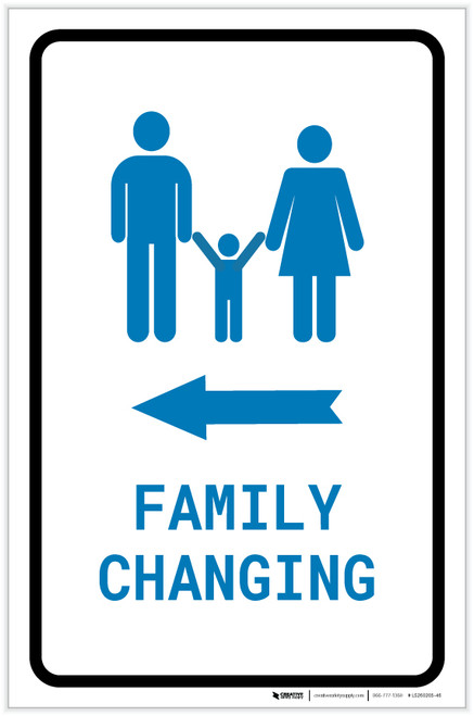 Family Changing Left Arrow with Icon Portrait v2 - Label