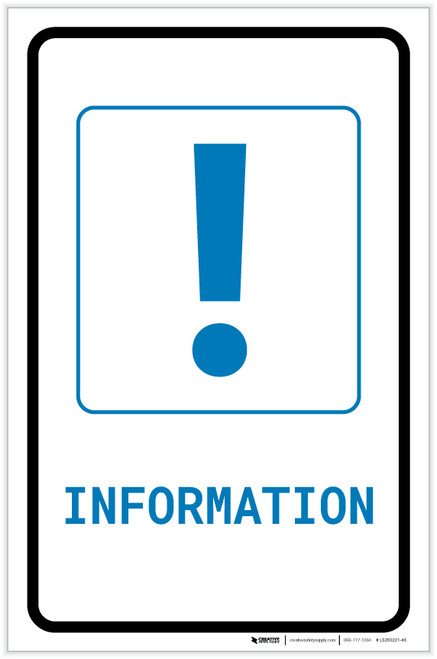 Information with Exclamation Mark Portrait v2 - Label