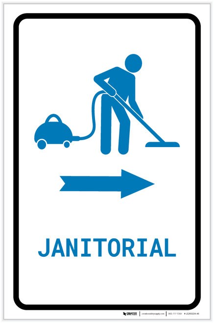 Janitorial Right Arrow with Icon Portrait v2 - Label