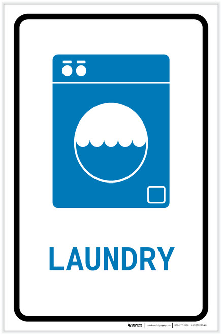 Laundry with Icon Portrait v2 - Label