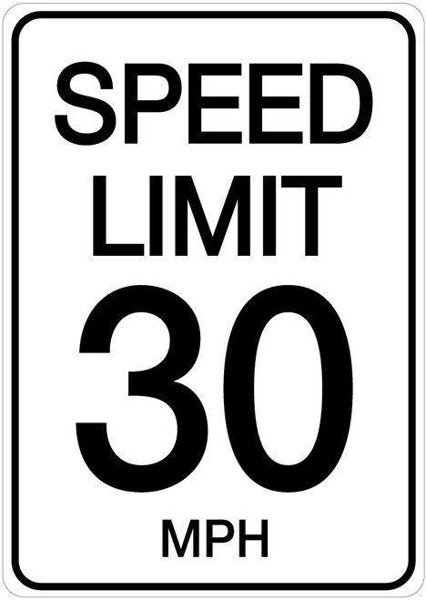 Speed Limit 30 mph - Wall Sign