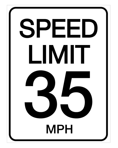 Speed Limit 35 mph - Wall Sign
