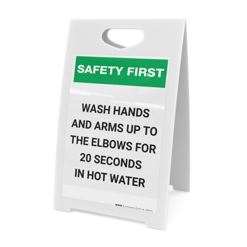 Safety First: Wash Hands Safety Portrait - A-Frame Sign