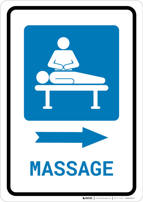 Massage Right Arrow with Icon Portrait - Wall Sign