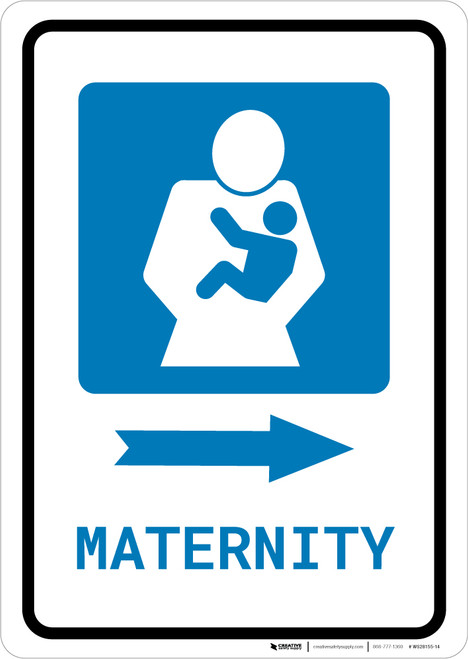 Maternity Right Arrow with Icon Portrait - Wall Sign