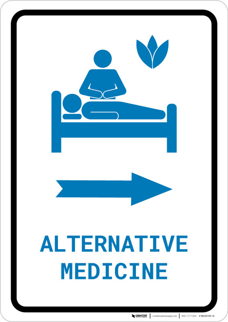 Alternative Medicine Right Arrow with Icon Portrait v2 - Wall Sign