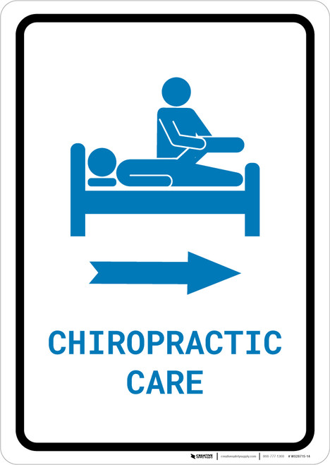 Chiropractic Care Righ Arrow with Icon Portrait v2 - Wall Sign