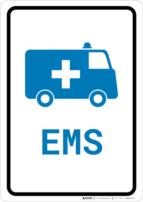 EMS Medical Van with Icon Portrait v2 - Wall Sign