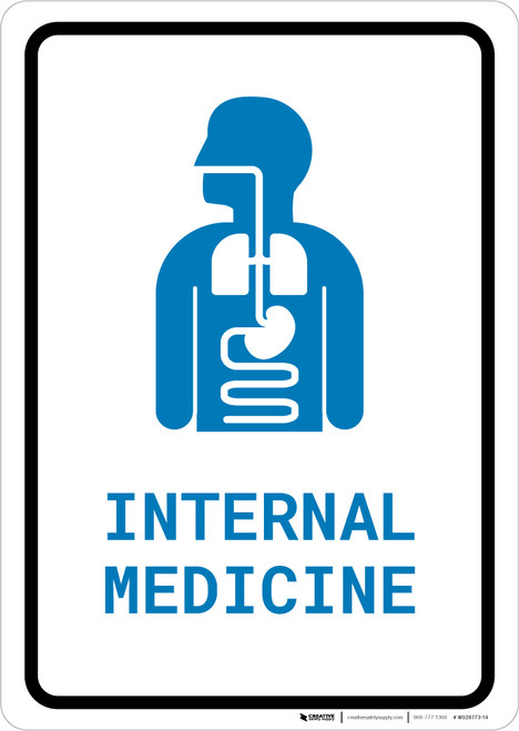 Internal Medicine with Icon Portrait v2 - Wall Sign