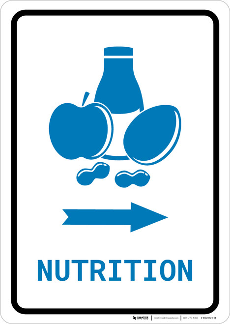 Nutrition Right Arrow with Icon Portrait v2 - Wall Sign