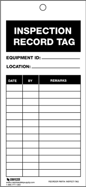 Inspection Record Tag | Creative Safety Supply