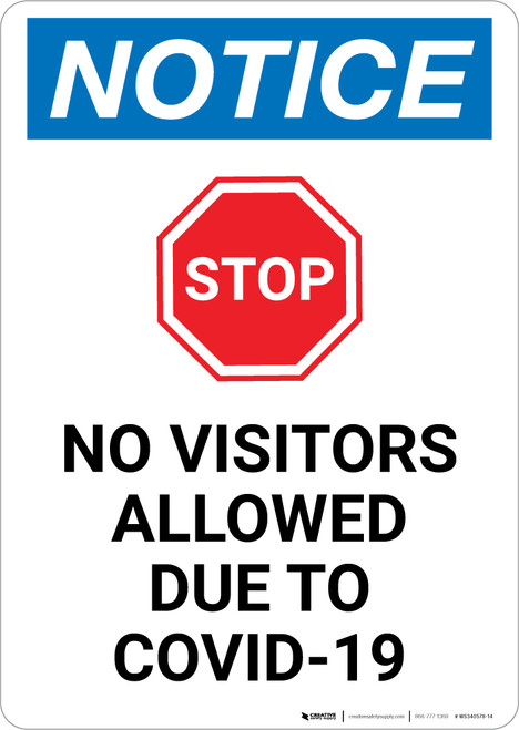 Notice STOP No Visitors Allowed Due To Covid 19 Portrait Wall Sign notice-stop-no-visitors-allowed-due-to-covid-19-portrait-wall-sign
