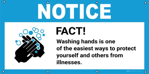 Notice: Fact Washing Hands Is One Of The Easiest Ways To Protect Yourself with Icon - Banner