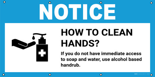 Notice: How To Clean Hands If You Do Not Have Access to Soap with Icon - Banner