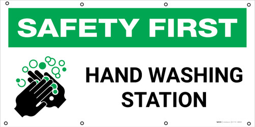 Safety First: Hand Washing Station with Icon - Banner