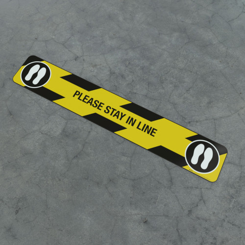 Please Stay In Line Feet - Social Distancing Strip