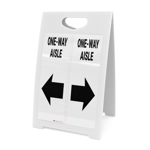 One-Way Aisle Left Arrow Portrait - A-Frame Sign