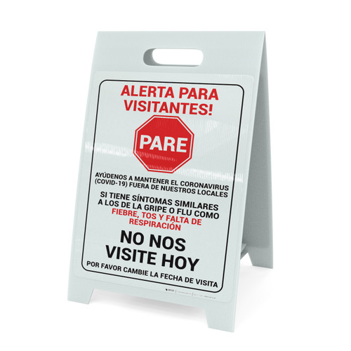 Visitor Alert - Help Keep Coronavirus Out of Our Facility Spanish Portrait - Wall Sign