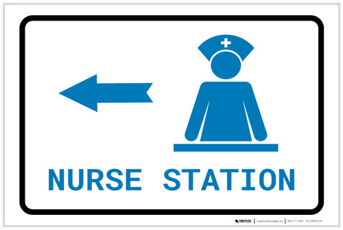 Nurse Station Left Arrow with Icon Landscape v2 - Label