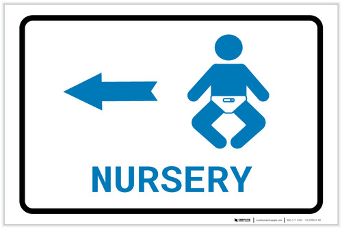 Nursery Left Arrow with Icon Landscape v2 - Label