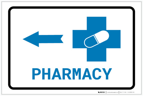 Pharmacy Left Arrow with Icon Landscape v2 - Label