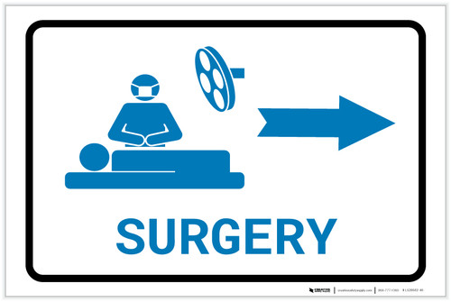 Surgery Right Arrow with Icon Landscape v2 - Label
