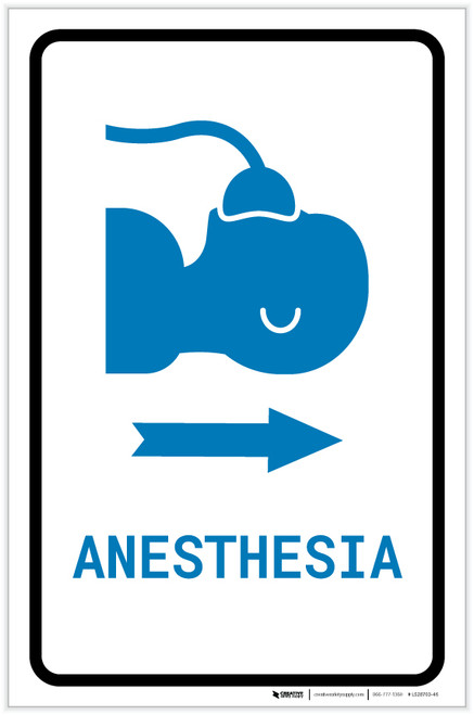 Anesthesia Right Arrow with Icon Portrait v2 - Label Anesthesia Right Arrow with Icon Portrait v2 - Label