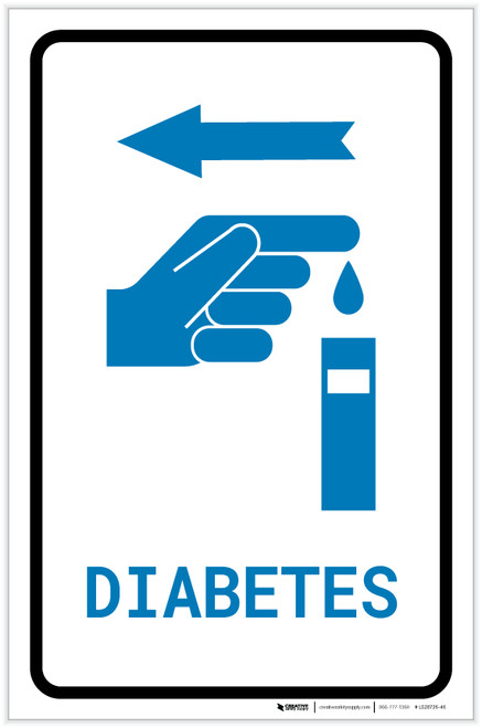 Diabetes Left Arrow with Icon Portrait v2 - Label