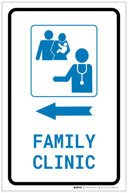 Family Clinic Left Arrow with Icon Portrait v2 - Label