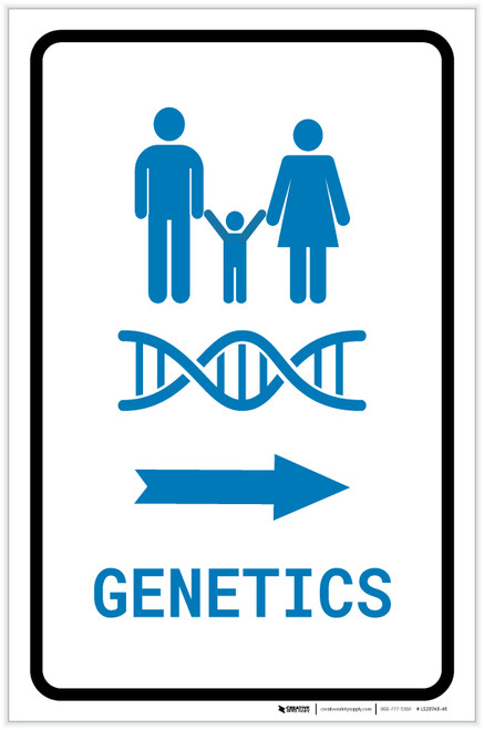 Genetics Right Arrow with Icon Portrait v2 - Label