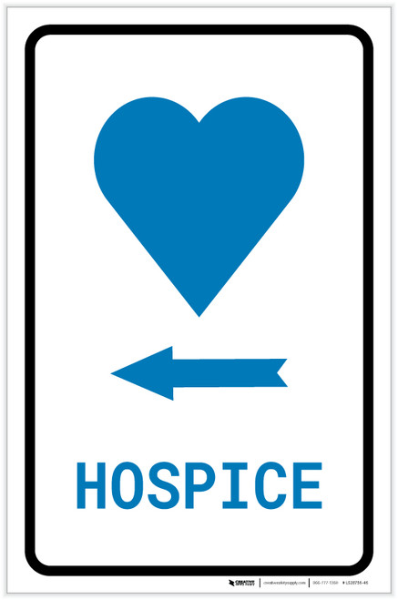 Hospice Left Arrow with Icon Portrait v2 - Label