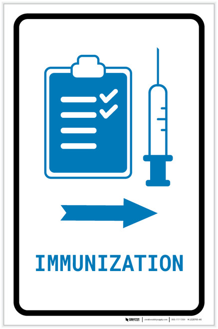 Immunization Right Arrow with Icon Portrait v2 - Label