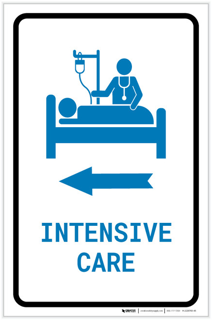 Intensive Care Left Arrow with Icon Portrait v2 - Label
