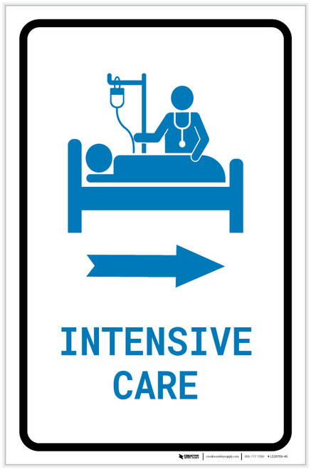 Intensive Care Right Arrow with Icon Portrait v2 - Label