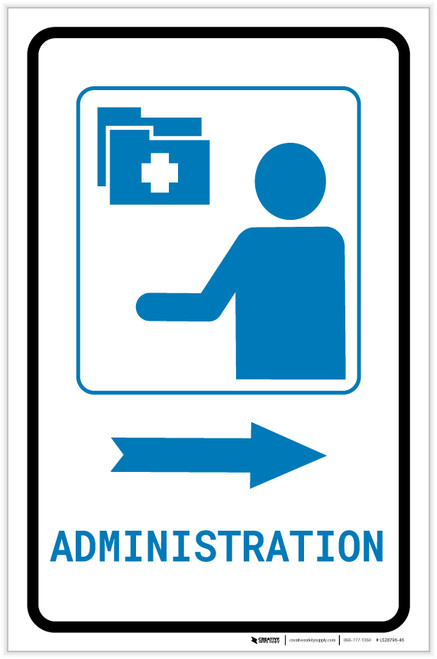 Medical Administration Right Arrow with Icon Portrait v2 - Label