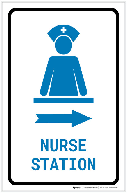 Nurse Station Right Arrow with Icon Portrait v2 - Label