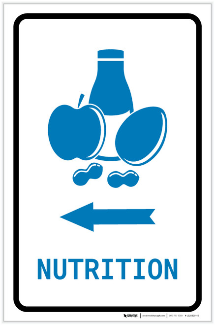 Nutrition Left Arrow with Icon Portrait v2 - Label