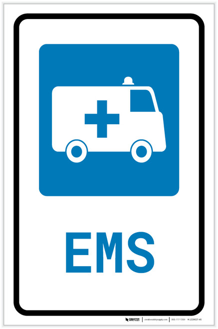 EMS Medical Van with Icon Portrait - Label
