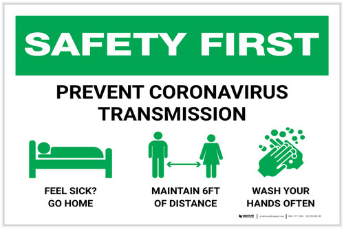 Safety First: Prevent Virus Transmission with Icons Landscape - Label