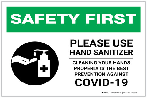 Safety First: Cleaning Your Hands Properly is The Best Prevention Against Covid-19 Landscape - Label
